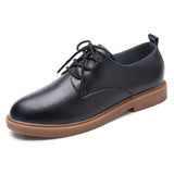 Niulatu Autumn women oxford shoes ballerina flats shoes women genuine leather shoes moccasins lace up loafers white shoes DJSE