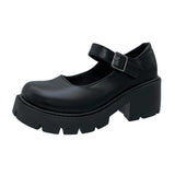 Niulatu Shoes 2025 Platform Shoes White Black Mary Jane Shoes High Heel Women JK Uniform Leather Shoes college girls Shoes DJSE
