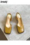 Niulatu Elegant Women Sandals Fashion Ladies Elastic Band Flat Heel Mule Shallow Slingback Party Dress Shoes Sandalias Mujer DJSE