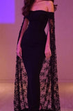 Niulatu Mermaid Prom Dress With Cape Elegant Evening Dress HZ1007