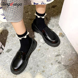 Niulatu Boussac Black Punk Platform Women Loafers Round Toe Chunky Heel Vintage Shoes Women Slip on High Heel Women Pumps DJSE