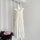 Niulatu A line Halter Ivory Lace Dress Holiday Dresses SD318
