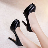 Niulatu 32-43 Formal Court Stilettos High Heels Shoes Women 2025 Shallow Soft Leather Platform Pumps for Wedding Model Party DJSE