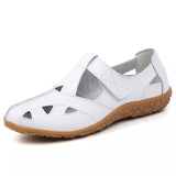 Niulatu Women's Sandals 2025 Summer Genuine Leather Handmade Ladies Shoe Leather Sandals Women Flats Beach Shoes Retro Mother Shoes 42 DJSE
