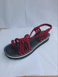 Niulatu Women's Sandals Large Size Women's Sandals Rope knot Summer Europe The United States Beach toe Flat Sandals Women's Shoes DJSE