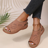 Niulatu Summer Women Platform Rome Sandals PU Leather Wedges Beach Sandalias Woman Open Toe Solid Casual Shoes Plus Size 43 DJSE