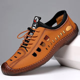 Niulatu Men's Casual Sandals Fashion Hollow Out Breathable Shoes Flat Business Soft Bottom Sneakers Sandalias Hombre DJSE