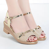 Niulatu Wedges Sandals Women Shoes New Brand Rhinestone High Heels Sandals 2025 Bling Summer Slippers Pumps 2 Style Women Shoes DJSE