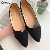 Niulatu Shoes Splice Color Shoe Ballerina Slip On Shoes Women Flats 2025 Fashion Pointed Toe Ballet Footwear Buty Damskie DJSE