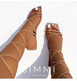 Niulatu 2025 NEW Summer Women's Shoes Fashion Open Toe Flat Sandals Sexy Solid Color Lace Up Women's Shoes Plus Size 42 DJSE