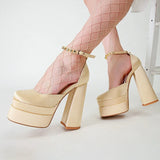 Niulatu Women's Sandals Summer Female Square Toe High Heels Platform Ladies Wedding Party Shoes Sexy Luxury Woman Sandal New 2025 DJSE