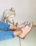 Niulatu New British Oxford Shoes Woman Lace-up Carving Pointed Toe Slip on Creepers Leather Shoes Women Flats Office Party Shoes DJSE