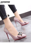Niulatu Women Pumps Patent Leather High Heels Shoes Women Black Classic Pumps Women Bridal Shoes Female Heels Stiletto Plus Size 42 43 DJSE