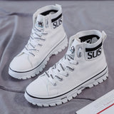 Niulatu Spring New Style Women Casual Shoes Platform Sneakers PU Leather Shoes Woman High Top White Shoes Tenis Feminino DJSE