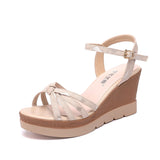 Niulatu 32-43 Elegant Platform Wedges Shoes for Women Summer 2025 Office Beach Mom High Heels Sandals Soft Leather Shoe DJSE