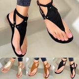 Niulatu Women Sandals 2025 Summer Outdoor Beach Flip-flop Sandals Solid Fashion Gladiator Sandals Women Flats Casual Ladies Shoes DJSE