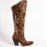 Niulatu women fashion boots spring Low Heel Women Shoes Cool British embroidered Design Soft Short Boots Party Knee High Boots DJSE
