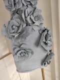 Niulatu A line Strapless Sleeveless Denim Blue Party Dress Short Holiday Dresses SD341