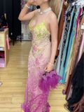 Niulatu Chiffon Sequin Beaded Evening Dress Long Prom Dress HZ1007