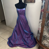 Niulatu Purple Beaded A Line Evening Gown Spaghetti Straps Party Prom Dress HZ1007