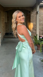 Niulatu Backless Mermaid Party Prom Dress Formal Satin Evening Gown HZ1007