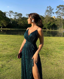 Niulatu A-line V Neck Prom Dress Fashion Evening Dress HZ1007