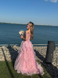 Niulatu Off Shoulder Fluffy Lace Appliques Floral Long Prom Dress Evening Dress HZ1007