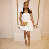 Niulatu A line Square Short White Formal 8th Grade Homecoming Dresses Middle School Short Cocktail Gowns Graduation Dress Hoco Outfits HZ1214