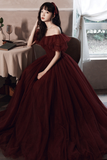 Niulatu Off The Shoulder Tulle Line Prom Dress Evening Dress HZ1007