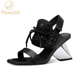 Niulatu Strange High Heels Modern Sandals Women 2025 Summer Genuine Leather Shoes Gladiator mixed color Sandals FT1469 DJSE