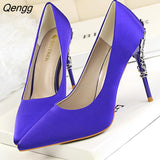 Niulatu Women pumps Sexy Pointed toe Luxury Metal high heels shoes woman Spring Summer Women party wedding shoes High heels Zapatos DJSE
