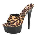 Niulatu Print Woman Slippers Sandals Platform 2025 Nightclub Sexy High-heeled 15cm Shoes Slippers Heels Waterproof Thick Bottom DJSE