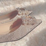 Niulatu Woman Square Buckle Crystal Pointed Toe Flats Glitter Shallow Slip On Comfy Loafers Bling Bling 33-44 Moccasins DJSE