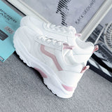 Niulatu Women Sneakers Fashion Women's Sports Shoes Casual Shoes Woman Comfortable Breathable White Female Platform Sneakers DJSE