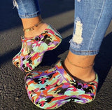 Niulatu New Woman leopard Shoes Hole Slippers High Heel Sandals Fashion Outdoor Beach Shoes Zapatos Mujer womens platform heels DJSE