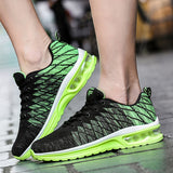 Niulatu Trendy Black Green Air Sneakers Men Shoes Non Slip Air Cushion Trainers Men Couple Flying Weaven Men Casual Sneakers DJSE