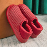 Niulatu Waterproof Non-Slip Home Slippers Men Cotton Shoe EVA Slippers Winter Warm Indoor Ladies Soft Couples Platform Shoes Zapatos DJSE