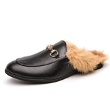 Niulatu Loafers Slipper Half Shoes For Men Luxury Designer Flats Winter Zapatillas Hombre Casual Shoes Sapato Social Masculino Mules DJSE