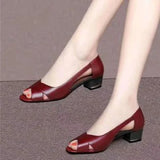 Niulatu Women Shoes Comfortable Ladies Mid Heel Sandals Hollow Peep Toe Square Heel Sandals Woman Footwear tacones mujer DJSE