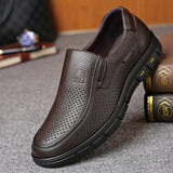 Niulatu Men's Genuine Leather Shoes 38-46 Head Leather Soft Anti-slip Rubber Loafers Shoes Man Casual Real Leather Shoes DJSE