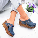 Niulatu Puimentiua New Women Sandals Summer Platform Shoes For Woman High Heel Sandals Summer Shoes Sewing Retro Toeless Sandalia DJSE