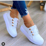 Niulatu Women 2025 Fashion Round Toe Platform Shoes Size 43 Casual Shoes Women Lace Up Flats Women Loafers Zapatos Mujer DJSE