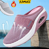 Niulatu Women Mesh Lightweight Shoes Woman Slippers Wedge Shoes Female Air Cushion Sandals Thick Bottem Casual Sneakers Plus Size 43 DJSE
