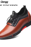 Niulatu Men's Casual Shoes Leather PU Black Spring Male Footwear Loafers Soft Bottom Lace Up Outdoor Business Sneakers Shoes For Men DJSE