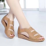 Niulatu summer new mesh stitching hollow low-heeled leisure one-pedal fish mouth cool shoes female DJSE