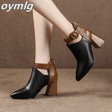 Niulatu Early Winter Shoes Women Boots Fashion Ladies High Heels Boots Pointed toe Woman Party Shoes Women Ankle Boots DJSE