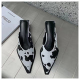 Niulatu Brand Designer Women Slippers Fashion Leopard Mule Flat Pointed Toe Casual Shoes Slide Low Heel Snake Sandal Big Size DJSE