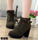 Niulatu Women's Heeled Ankle Boots Ladies Autumn Winter Women Shoes High Heels 8.5cm Female Boot Botas De Mujer Plus Size 41 42 DJSE