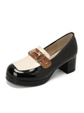Niulatu Spring Women's Shoes British Style Thick Bottom College Style Color Matching Casual Loafers Fashion Women's Shoes DJSE