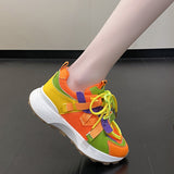 Niulatu Women Vulcanized Woman Rivet Shoes Female Platform Wedges Women's Leopard Casual Ladies Women's Sneakers Tennis Female DJSE